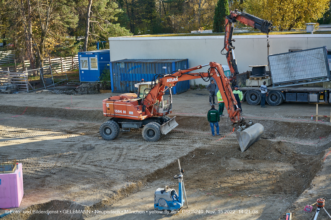 15.11.2022 - Baustelle an der Quiddestraße Haus für Kinder in Neuperlach